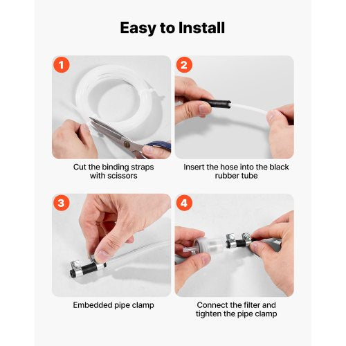 Bränsleslangssats, 5000 mm bränsleledningssats för dieselvärmare, Utbytbara bränsleledningssatser för parkeringsvärmare med ledningar, filter, klämmor och slangar, Tillbehör till tankdieselvärmare för 2KW, 5KW och 8KW värmare |  EU