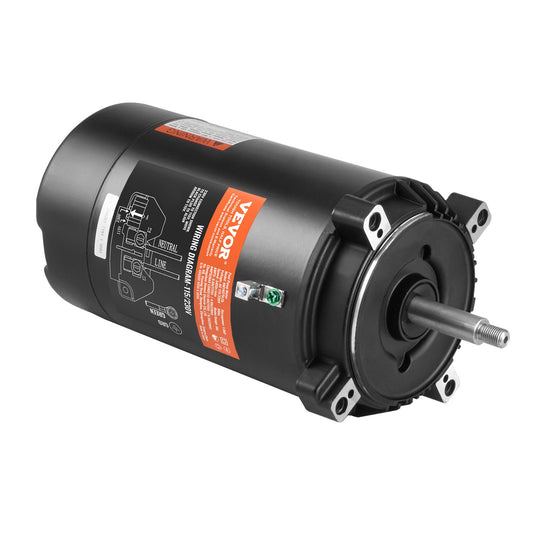 1 PS Poolpumpenmotor, 115/230 V, 9,8/4,9 A, 56 J, 3450 U/min, 90 μF/250 V Kondensator