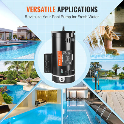 2HP poolpumpsmotor 230V 60Hz 7,8Ampere 56Y 3450RPM 50μF/250V kondensator