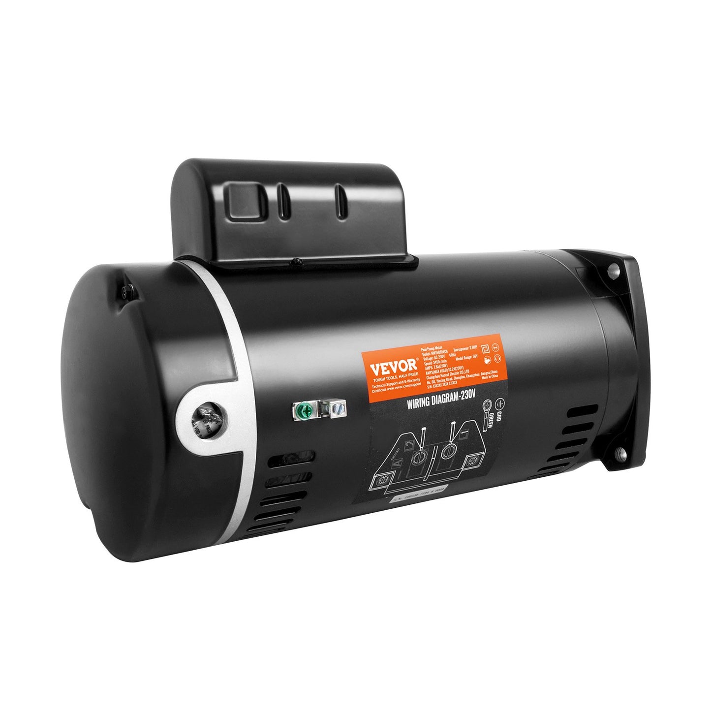 2HP poolpumpsmotor 230V 60Hz 7,8Ampere 56Y 3450RPM 50μF/250V kondensator