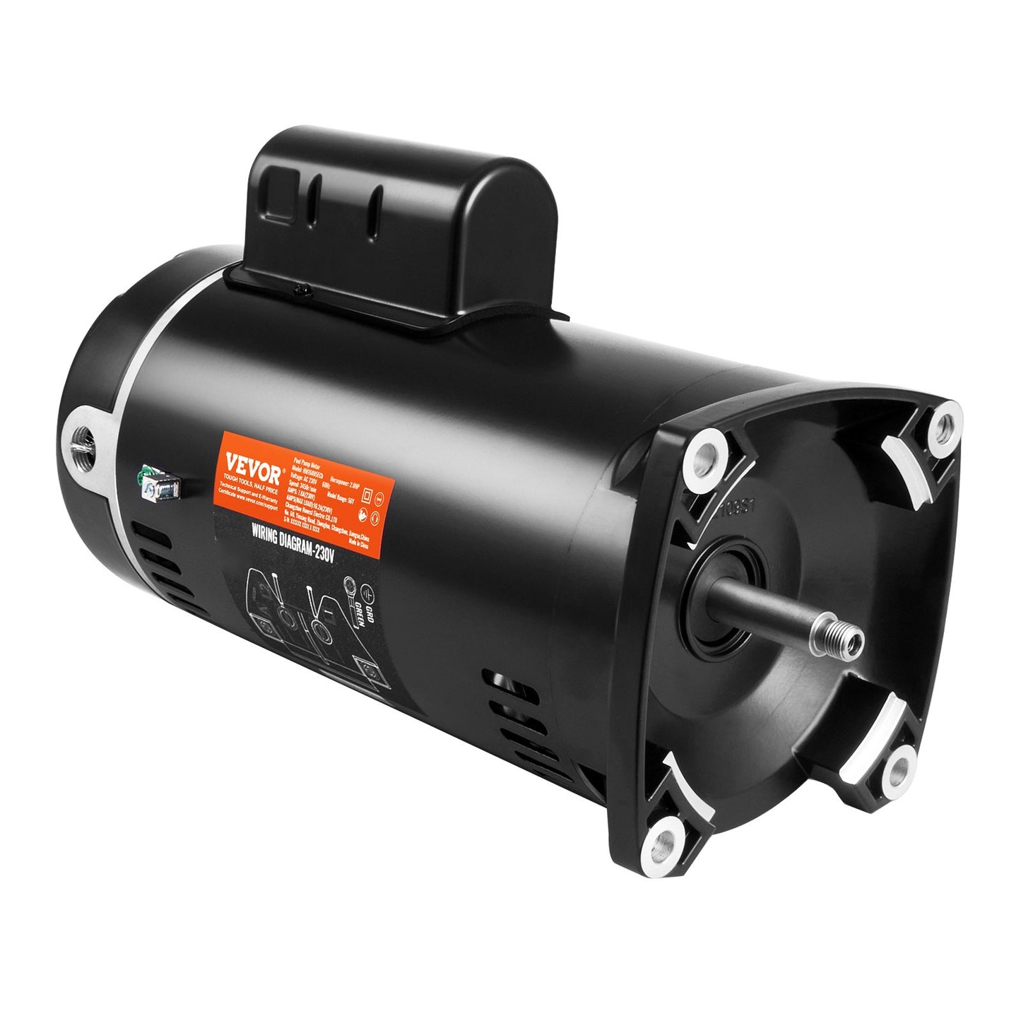 2HP poolpumpsmotor 230V 60Hz 7,8Ampere 56Y 3450RPM 50μF/250V kondensator