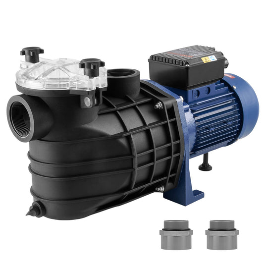 Poolpumpe, 2,5 PS, 120 GPM, max. Durchfluss, Einzelgeschwindigkeits-Filterpumpe, 220 V, 2850 U/min, 50 Fuß max. Förderhöhe, Poolpumpe mit Filterkorb für oberirdische Pools, Whirlpools und Spas