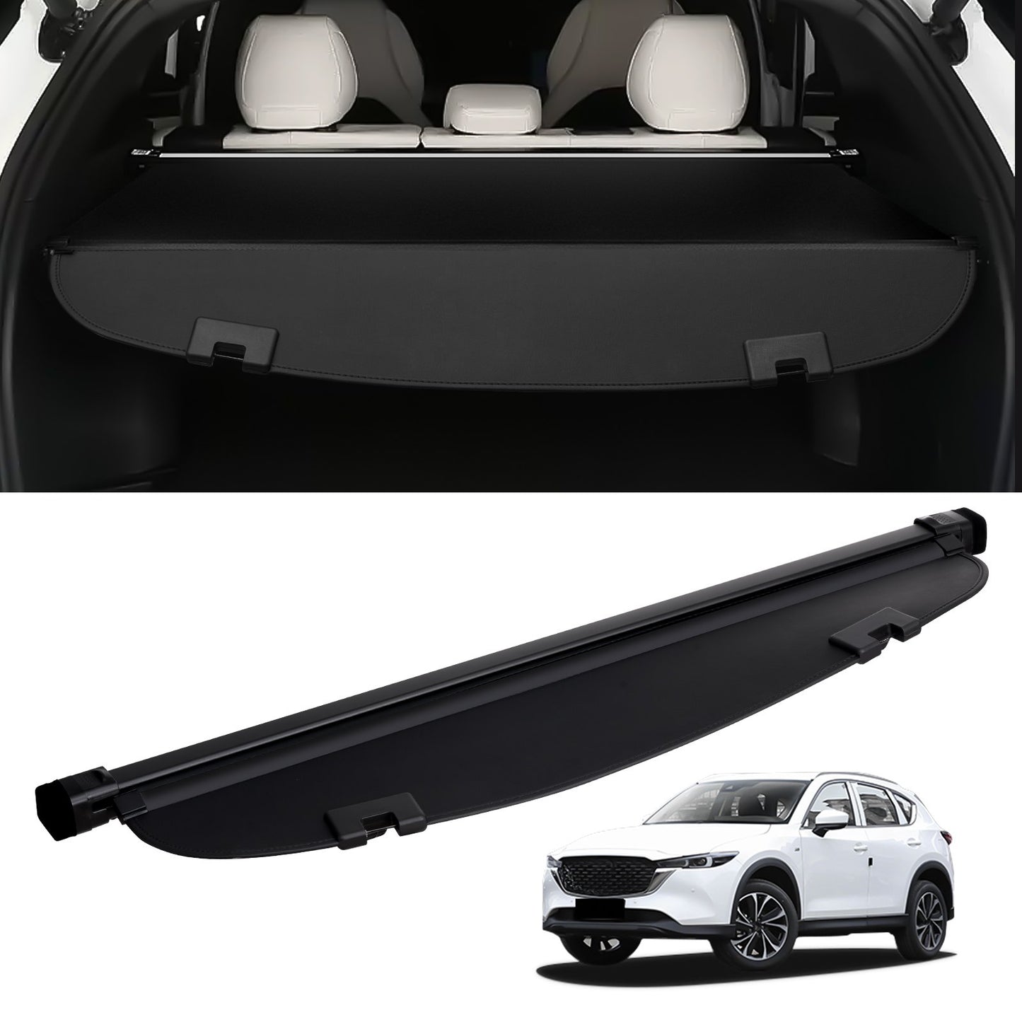 Einziehbare Laderaumabdeckung für Mazda CX-5 2017-2024 Verbesserte Heckklappe