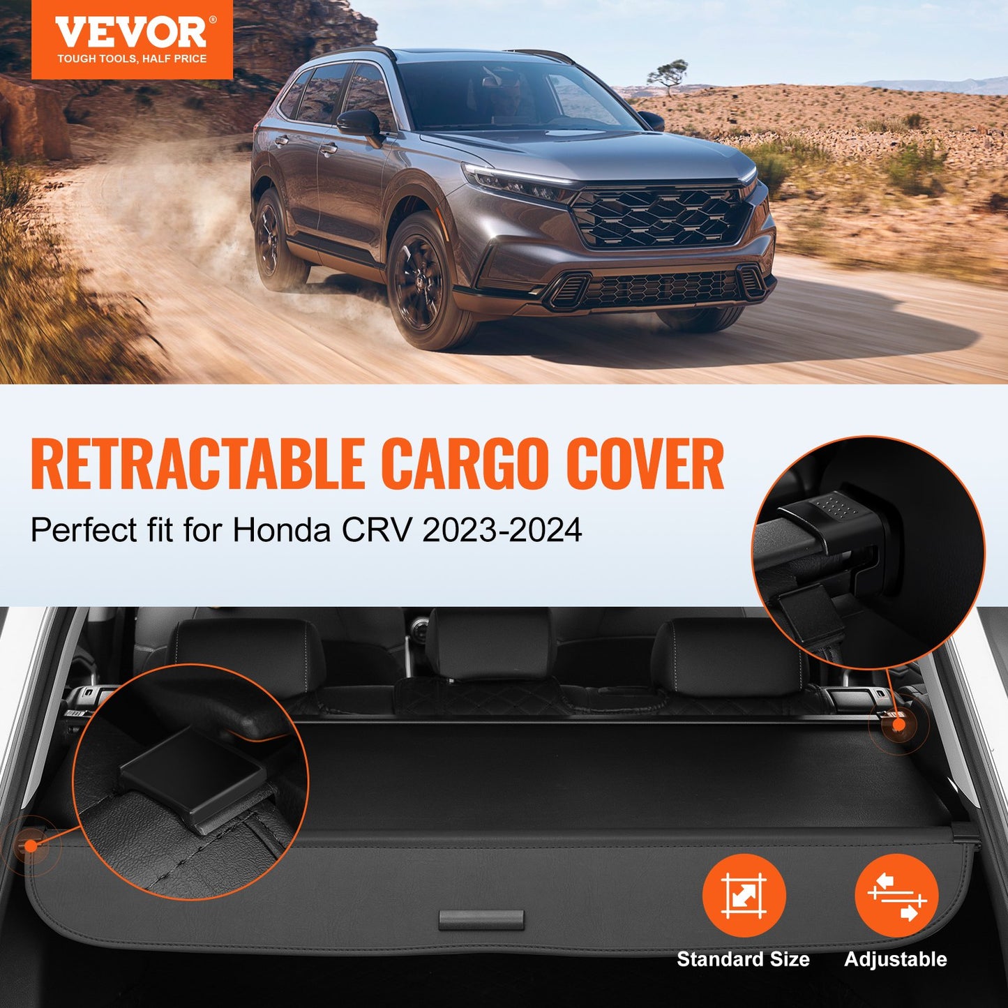 Einziehbare Laderaumabdeckung für Honda CRV 2023-2024 Verbesserte Heckklappe