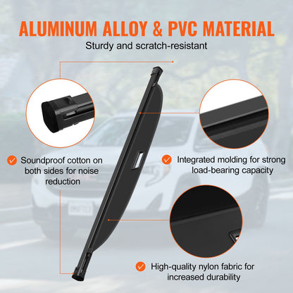 Retractable cargo cover for GMC Terrain + Chevrolet Equinox 2018-2024