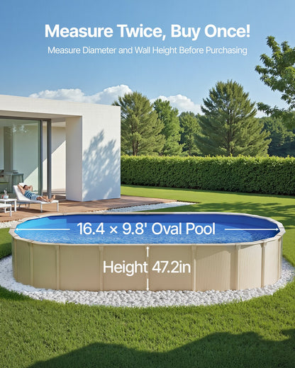 Oval Pool Liner 16.4x9.8ft Unibead Style Pool Liner 47in Wall Height