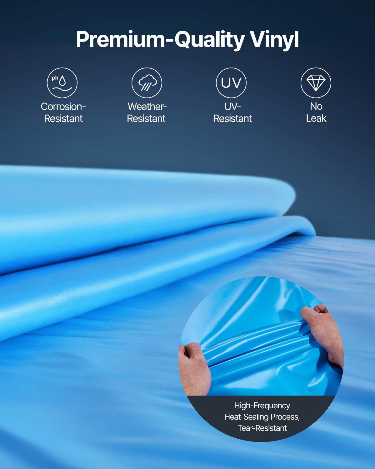 Oval Pool Liner 16.4x9.8ft Unibead Style Pool Liner 47in Wall Height