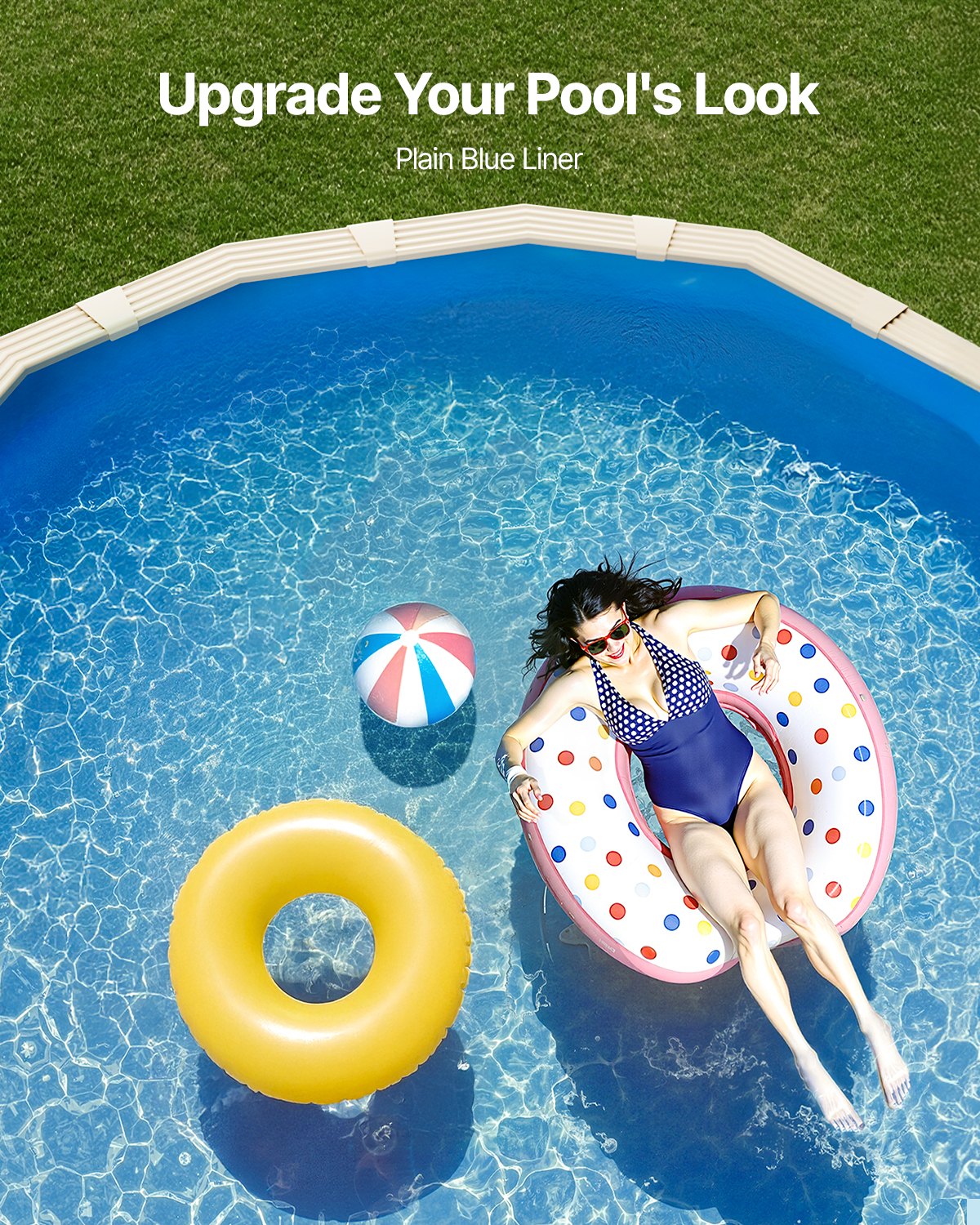 Oval Pool Liner 16.4x9.8ft Unibead Style Pool Liner 47in Wall Height