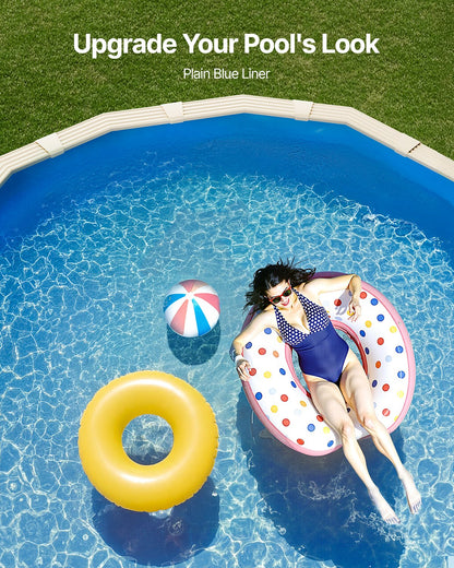 Oval Pool Liner 16.4x9.8ft Unibead Style Pool Liner 47in Wall Height