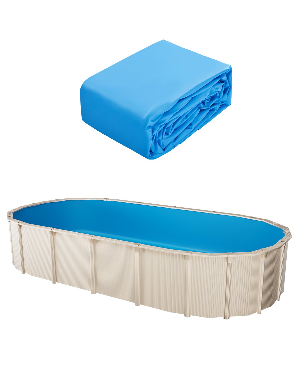 Oval Pool Liner 22 x 12,3 ft Overlapp Style Pool Liner 52in Vägghöjd