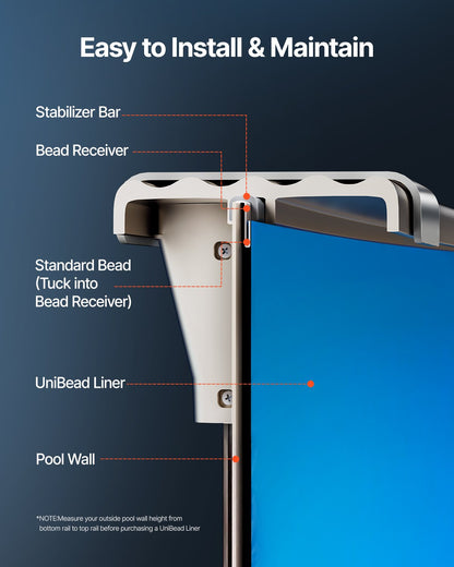 Round Pool Liner 18ft Unibead Pool Liner 47in Wall Height Solid Color