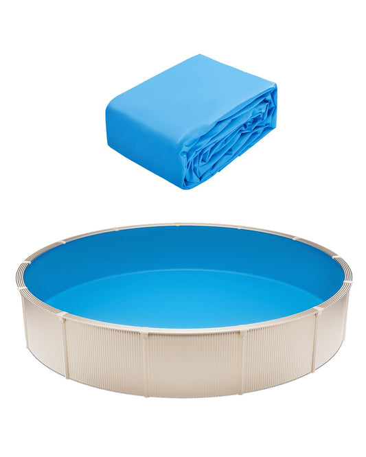 Round Pool Liner 18ft Overlapp Pool Liner 52in Vägghöjd Enfärgad färg