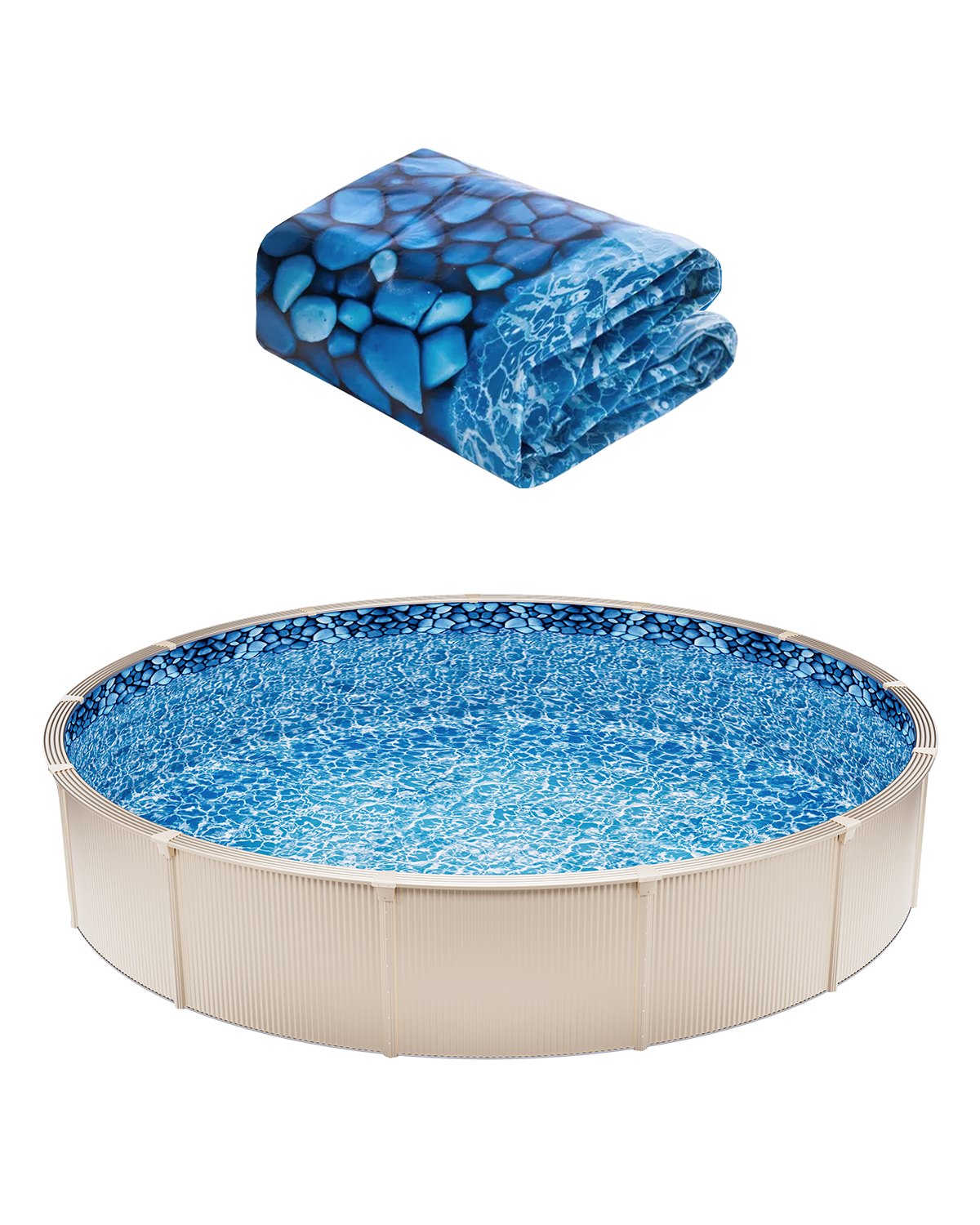 Round Pool Liner 21ft Unibead Style Pool Liner 52in Vägghöjd