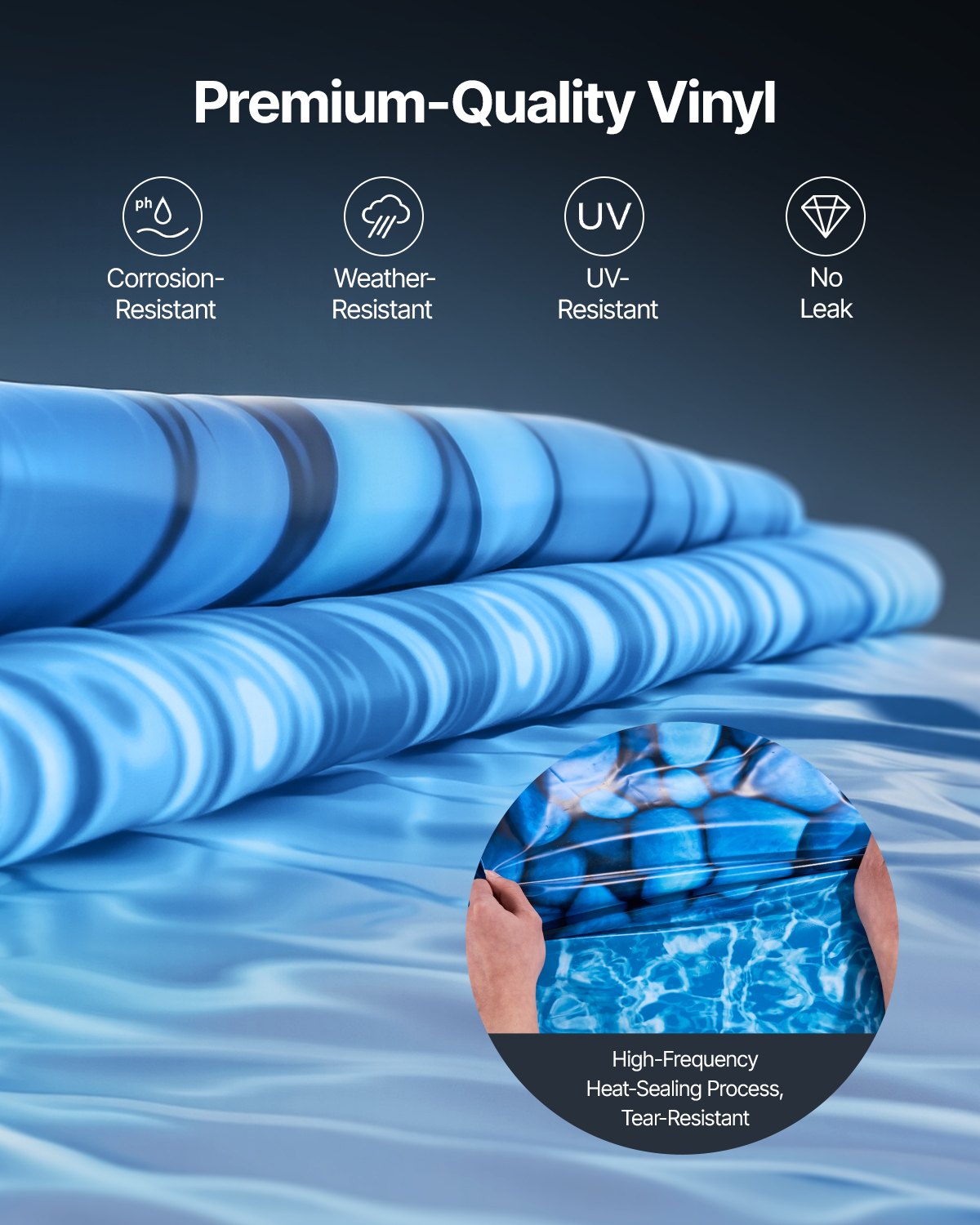 Round Pool Liner 8ft Overlap Style Pool Liner 54in Wall Height