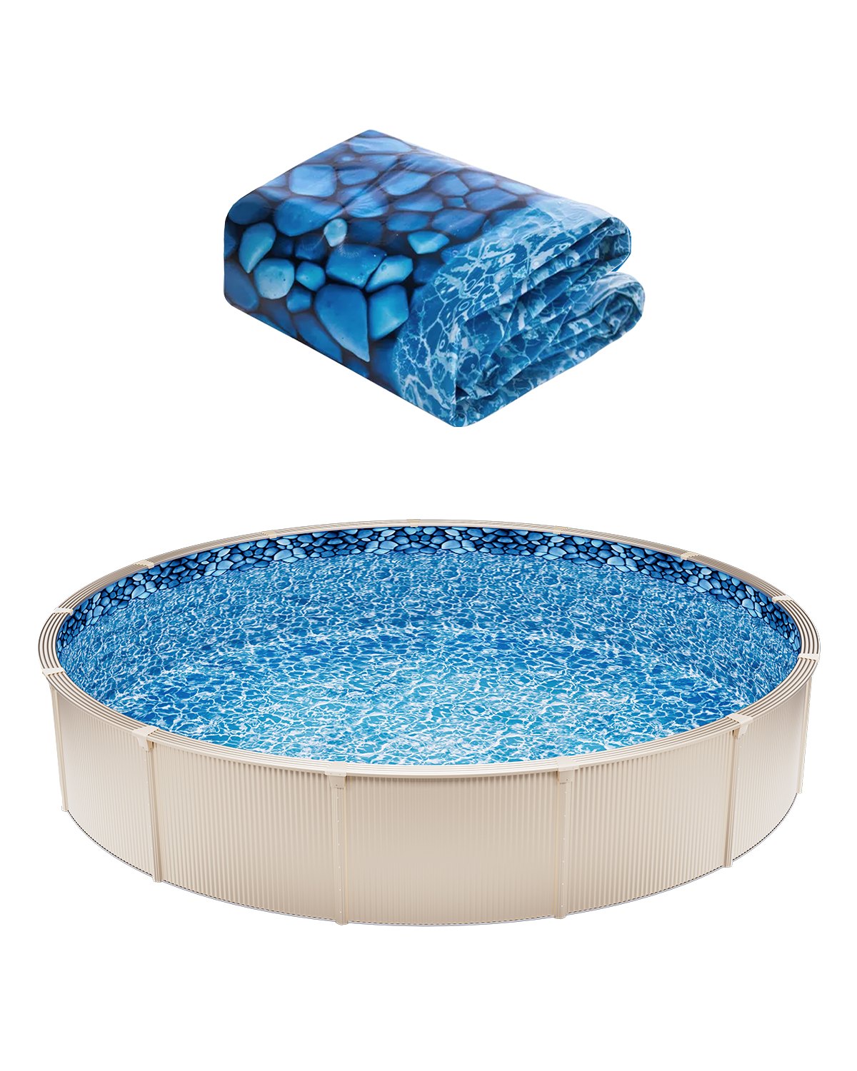 Round Pool Liner 8ft Overlap Style Pool Liner 54in Wall Height
