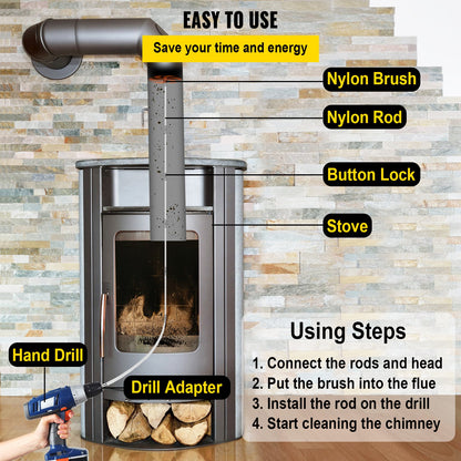 Chimney Cleaning Kit Chimney Cleaning Kit 39FT Sooteater Chimney Cleaning Kit