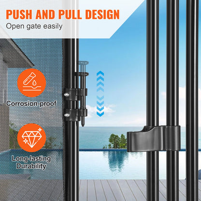 Pool Staket Gate 4 x 2,5 FT Avtagbar Inground Pool Gate för Kids Security