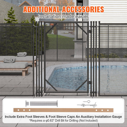 Pool Staket Gate 4 x 2,5 FT Avtagbar Inground Pool Gate för Kids Security