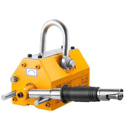 Magnetic Lifter, 3300lbs/1500kg dragkapacitet, 2,5 säkerhetsfaktor, neodym och stål, lyftmagnet med frigöring, permanenta lyftmagneter, kraftig magnet för lyftanordning, butikskran, block, bräda