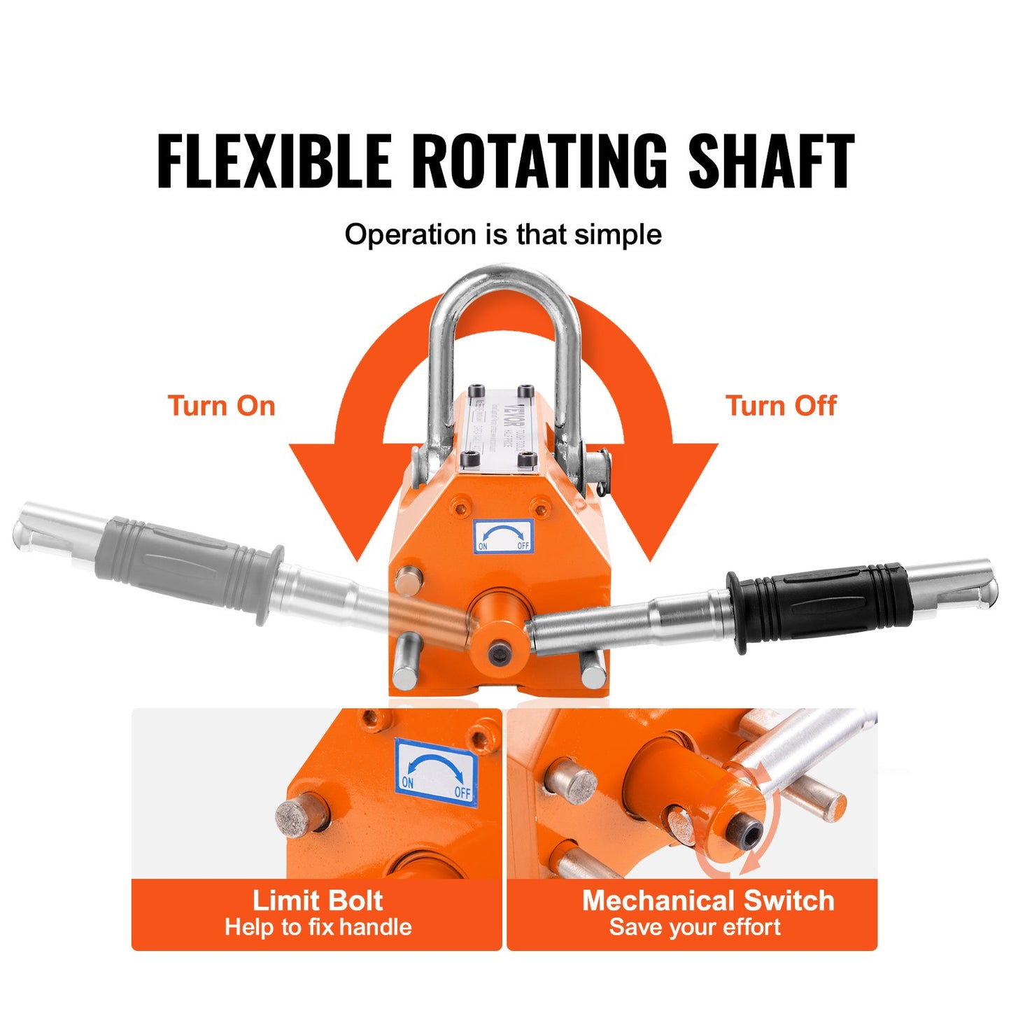 Magnetic Lifter, 4400lbs/2000kg pulling capacity, 2.5 safety factor, neodymium and steel, lifting magnet with release, permanent lifting magnets, powerful magnet for lifting device, shop crane, block, board