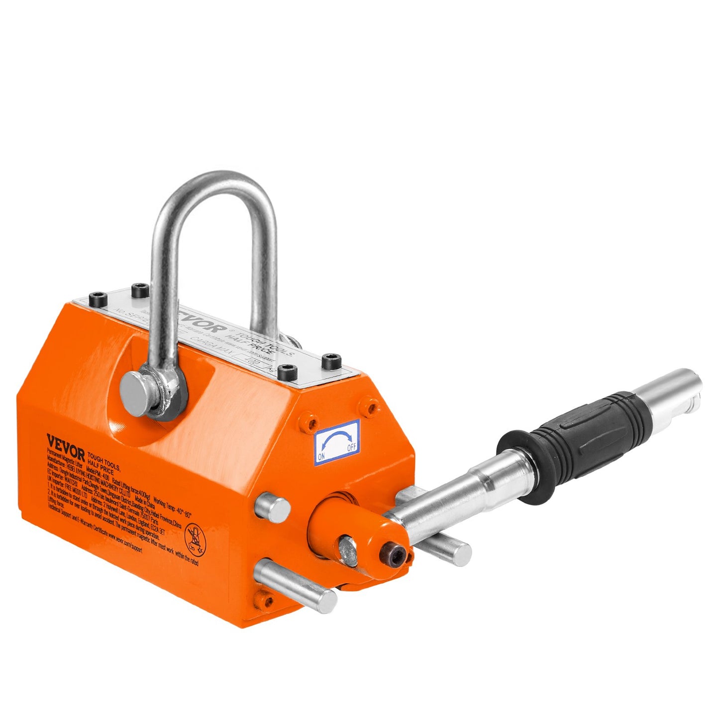 Magnetic Lifter, 4400lbs/2000kg pulling capacity, 2.5 safety factor, neodymium and steel, lifting magnet with release, permanent lifting magnets, powerful magnet for lifting device, shop crane, block, board