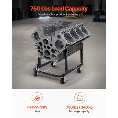 motorstativ 750LBS/340KG motorlyftdolly med 4-hjuls kraftigt stål |  EU