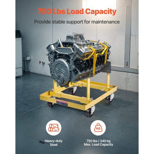 motorstativ 750LBS/340KG justerbar motorlyft Dolly Steel med 4-hjul |  EU