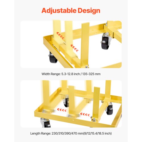 motorstativ 750LBS/340KG justerbar motorlyft Dolly Steel med 4-hjul |  EU