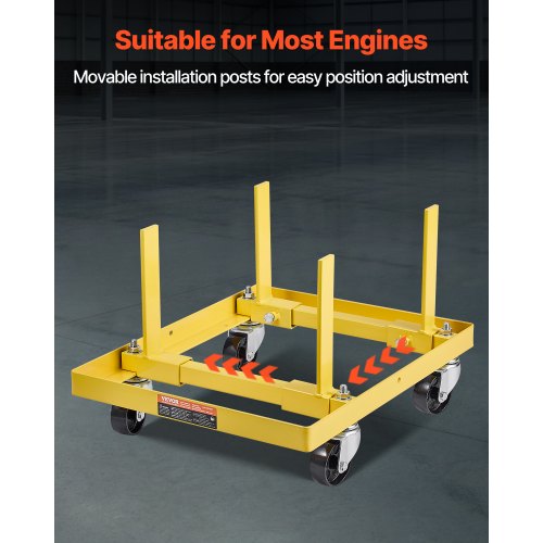 motorstativ 750LBS/340KG justerbar motorlyft Dolly Steel med 4-hjul |  EU