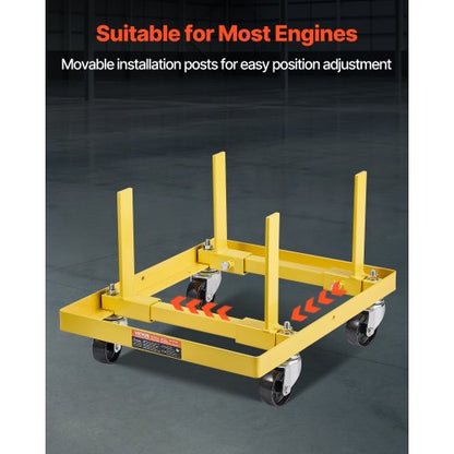 motorstativ 750LBS/340KG justerbar motorlyft Dolly Steel med 4-hjul |  EU