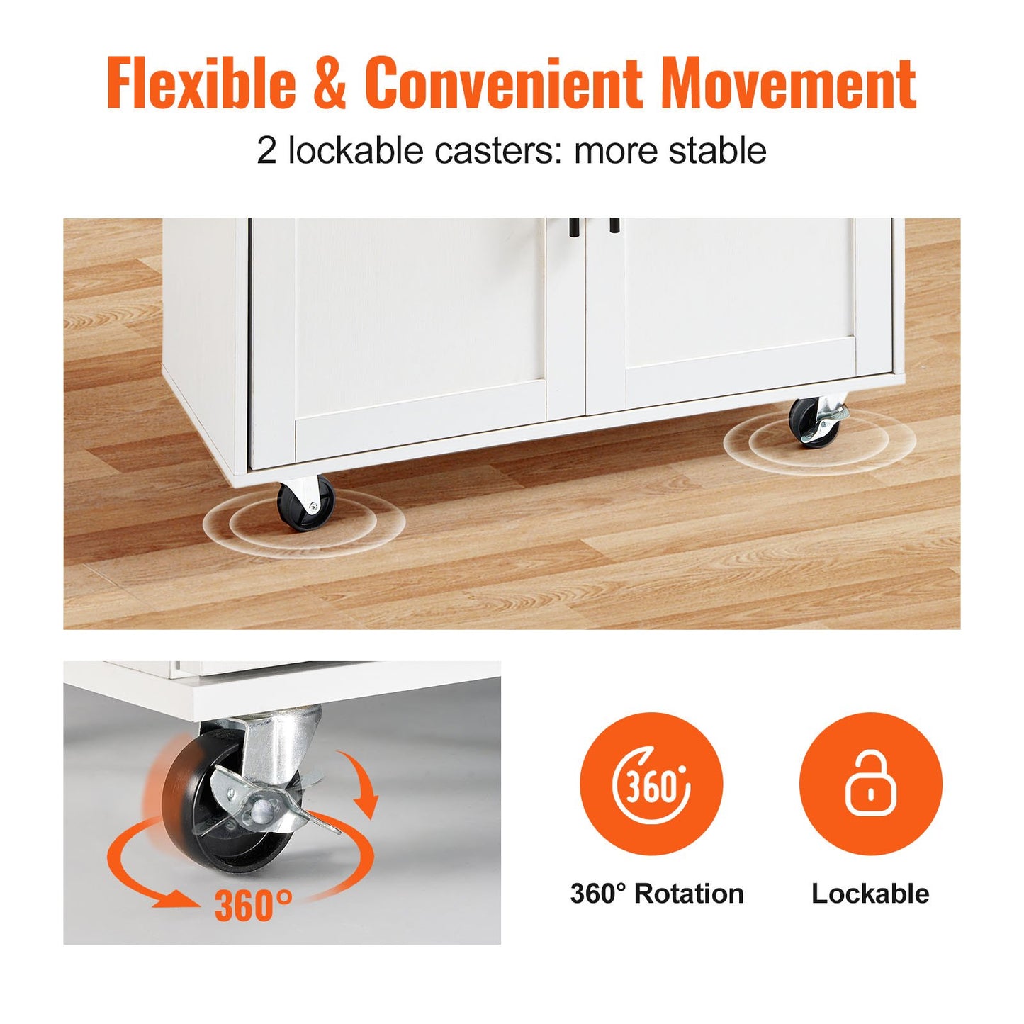 Kitchen Island Cart with Solid Wood Top, 35.4" Wide Mobile Carts with Storage Cabinets, Rolling Kitchen Table with Spice Rack, Towel Rack, Drop Leaf and Drawer, Portable Islands on Wheels, White