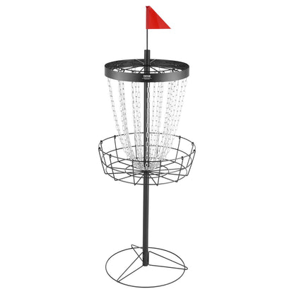 Disc Golfkorg, 24-kedjor Portable Disc Golf Target Hole, Heavy Duty Steel Practice Disc Golf Target, Disc Golf Course Korg inomhus och utomhus, Disc Golf Basket Stand Utrustning, Svart