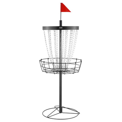 Disc Golfkorg, 24-kedjor Portable Disc Golf Target Hole, Heavy Duty Steel Practice Disc Golf Target, Disc Golf Course Korg inomhus och utomhus, Disc Golf Basket Stand Utrustning, Svart