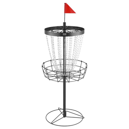 Disc Golfkorg, 24-kedjor Portable Disc Golf Target Hole, Heavy Duty Steel Practice Disc Golf Target, Disc Golf Course Korg inomhus och utomhus, Disc Golf Basket Stand Utrustning, Svart