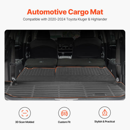 Cargo mat &amp; backrest mat TPE Custom Fit for Kluger &amp; Highlander 2020-2024