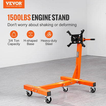 Motor Stand 1500LBS Folding Motor Hoist Dolly with Adjustable Mounting Head