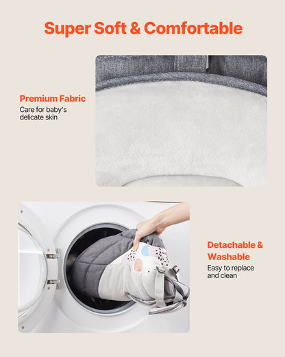 Baby swing for infants 5 speeds 3 seat positions Bluetooth remote control