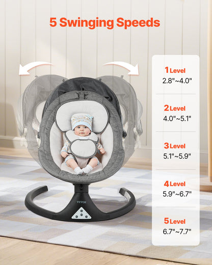 Baby Gunga för spädbarn 5 hastigheter 3 sitspositioner Fjärrkontroll Toy Bar