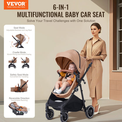 Barnvagn Resesystem med bilbarnstol Playard Baby Combo Set Tan Brown