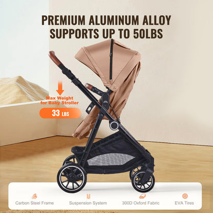 Barnvagn Resesystem med bilbarnstol Playard Baby Combo Set Tan Brown