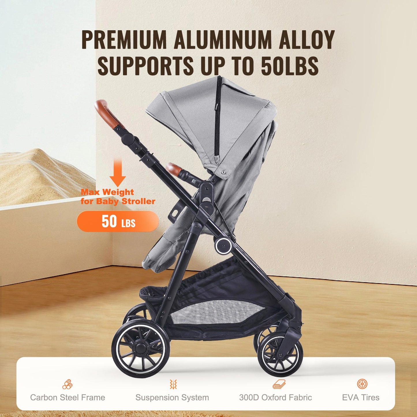 Barnvagn Resesystem Med Bilbarnstol Playard Baby Combo Mörkgrå&Svart