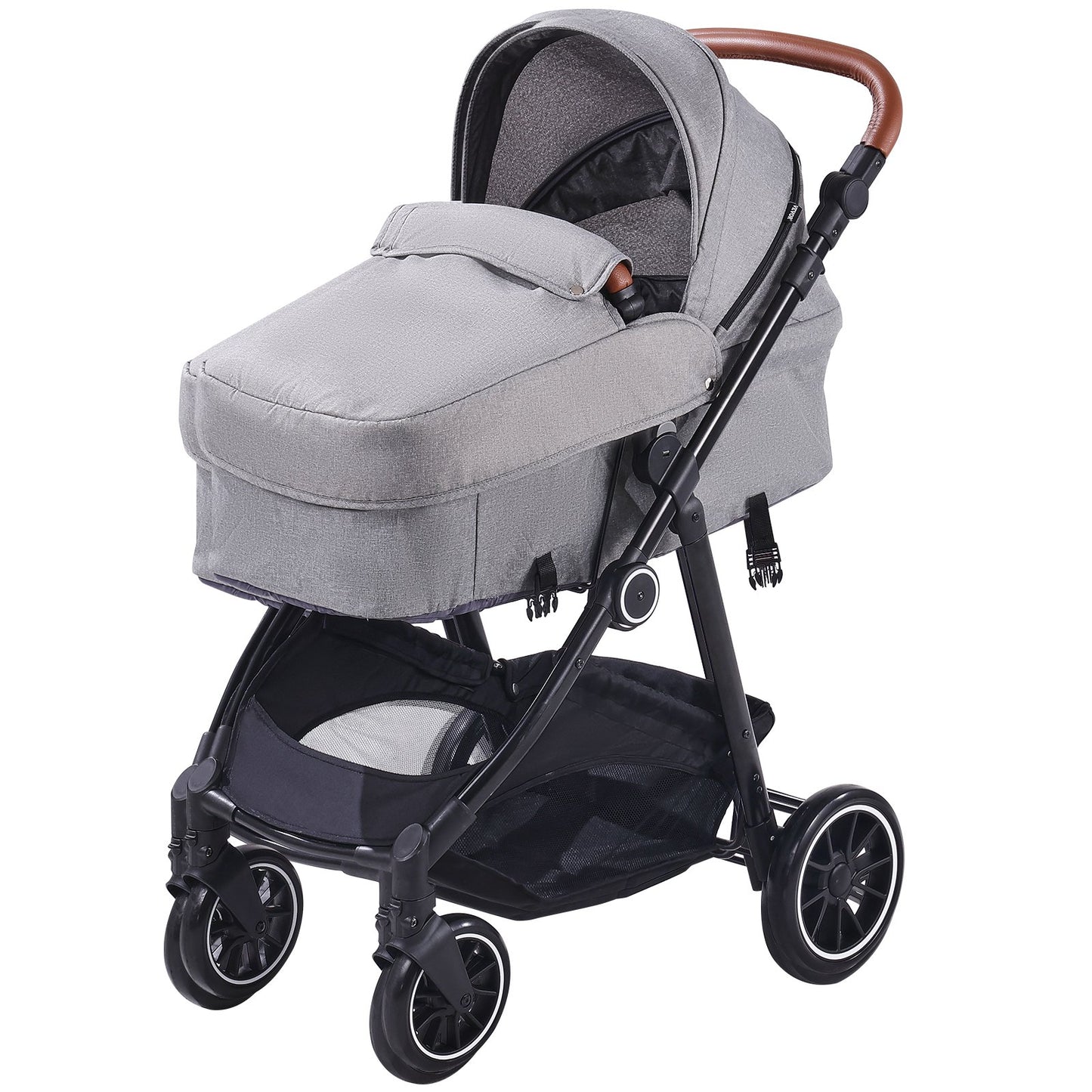 Barnvagn Resesystem Med Bilbarnstol Playard Baby Combo Mörkgrå&Svart