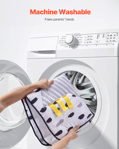 Baby Play Gym Mat Tummy Time Activity Mat with 6 Sensory Toys 34.4" x 34.4