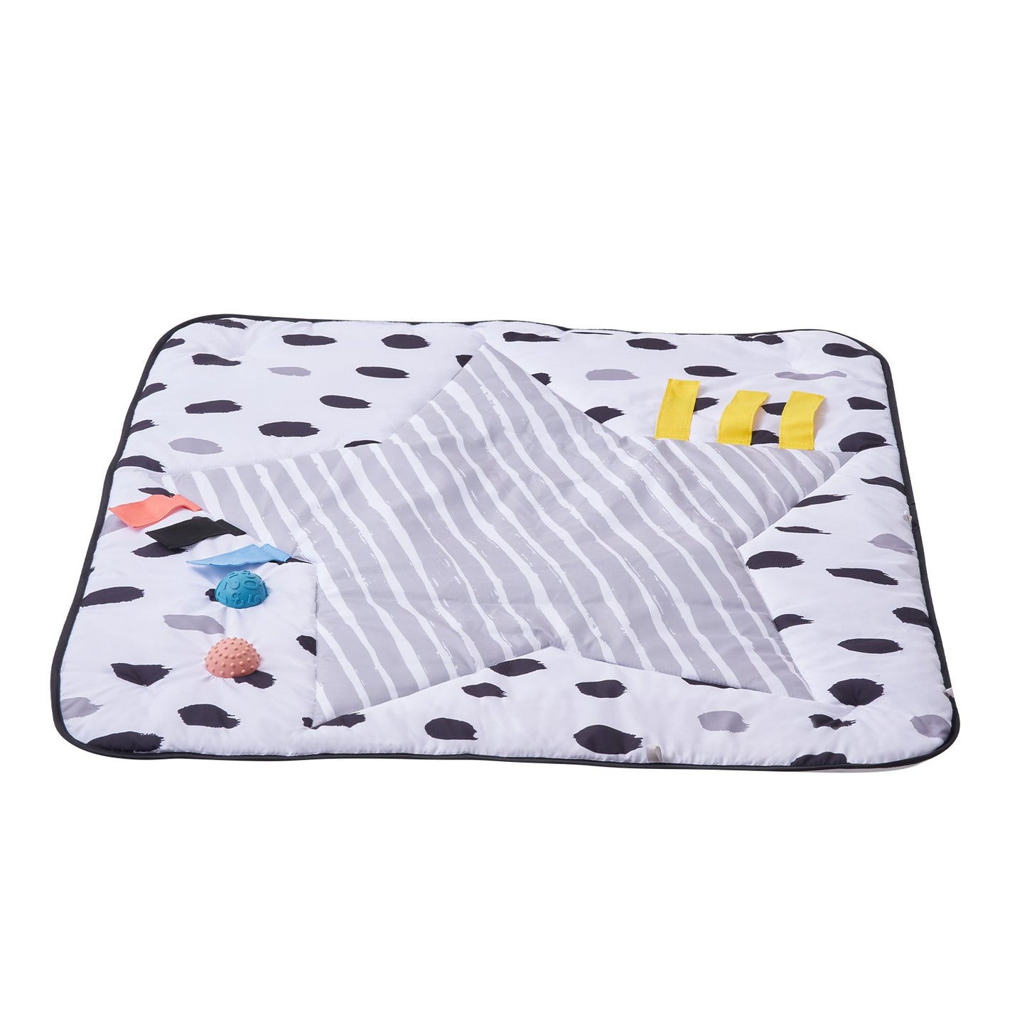 Baby Play Gym Mat Tummy Time Activity Mat with 6 Sensory Toys 34.4" x 34.4