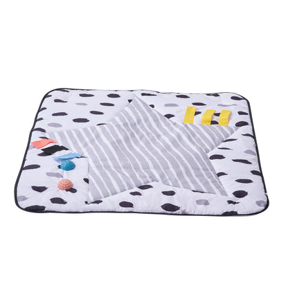 Baby Play Gym Mat Tummy Time Activity Mat with 6 Sensory Toys 34.4" x 34.4