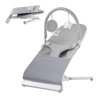 Baby Bouncer Folding Bouncer Seat Stol för spädbarn 0-9 månader med leksaksstång