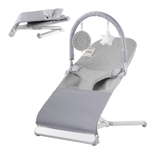 Baby Bouncer Folding Bouncer Seat Stol för spädbarn 0-9 månader med leksaksstång