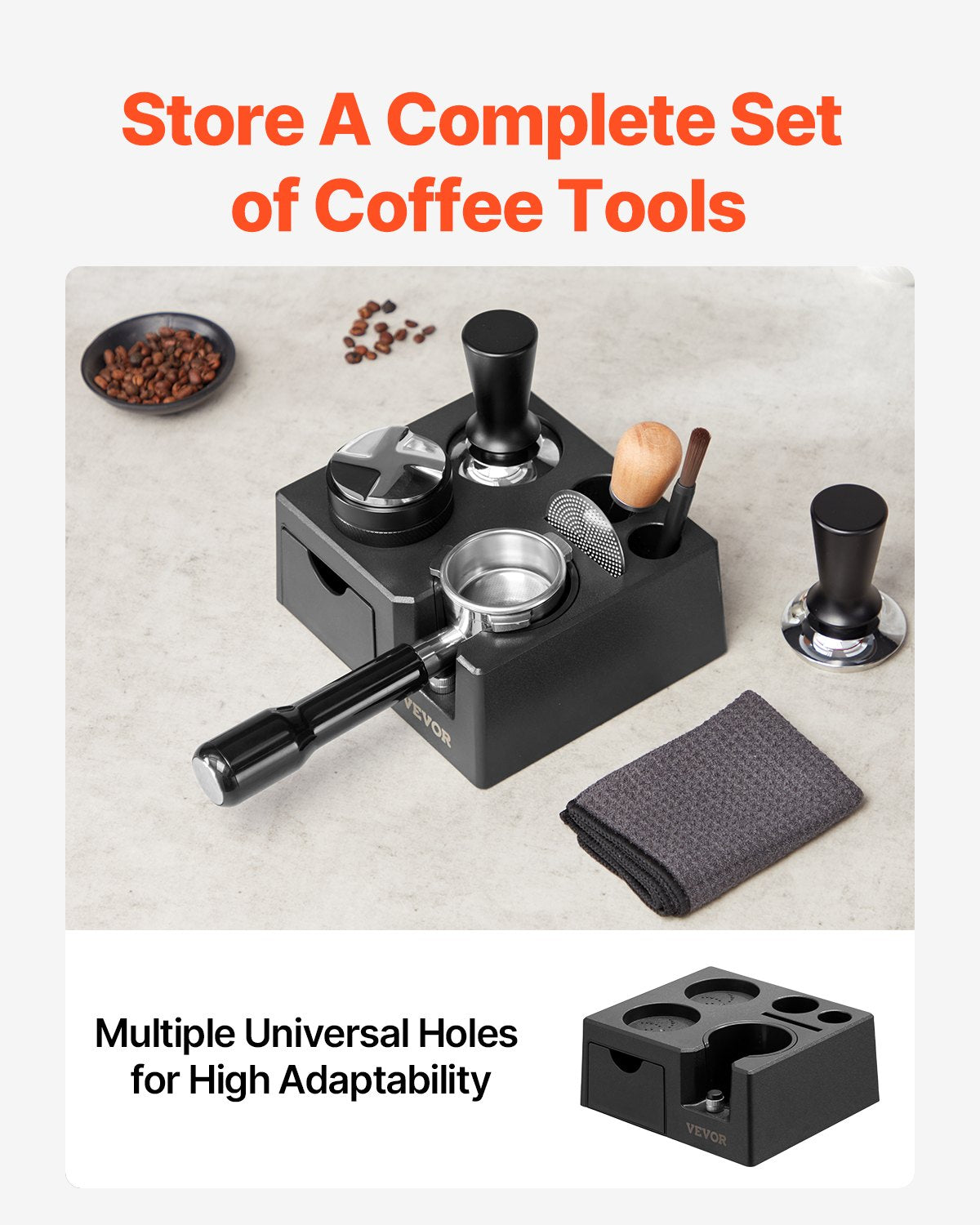 ABS Espresso Tamping Station 51-58 mm Station with removable track