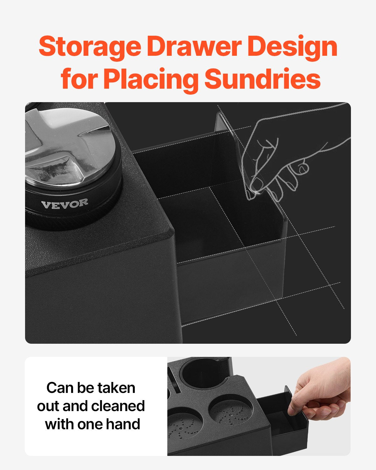 ABS Espresso Tamping Station 51-58 mm Station with removable track