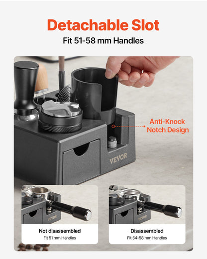ABS Espresso Tamping Station 51-58 mm Station with removable track